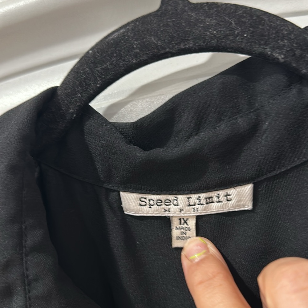 Speed Limit High-Low Sheer Button Down Dress Size… - image 3